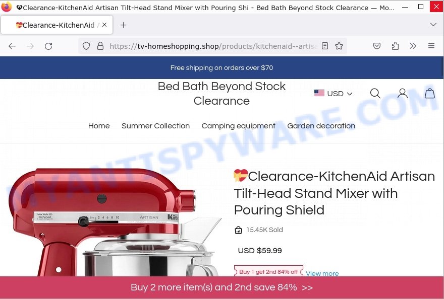 Tv-homeshopping.shop Bed Bath Beyond Stock Clearance Scam Tilt-Head Stand Mixer