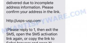USPS Package has Arrived at Warehouse Text Scam