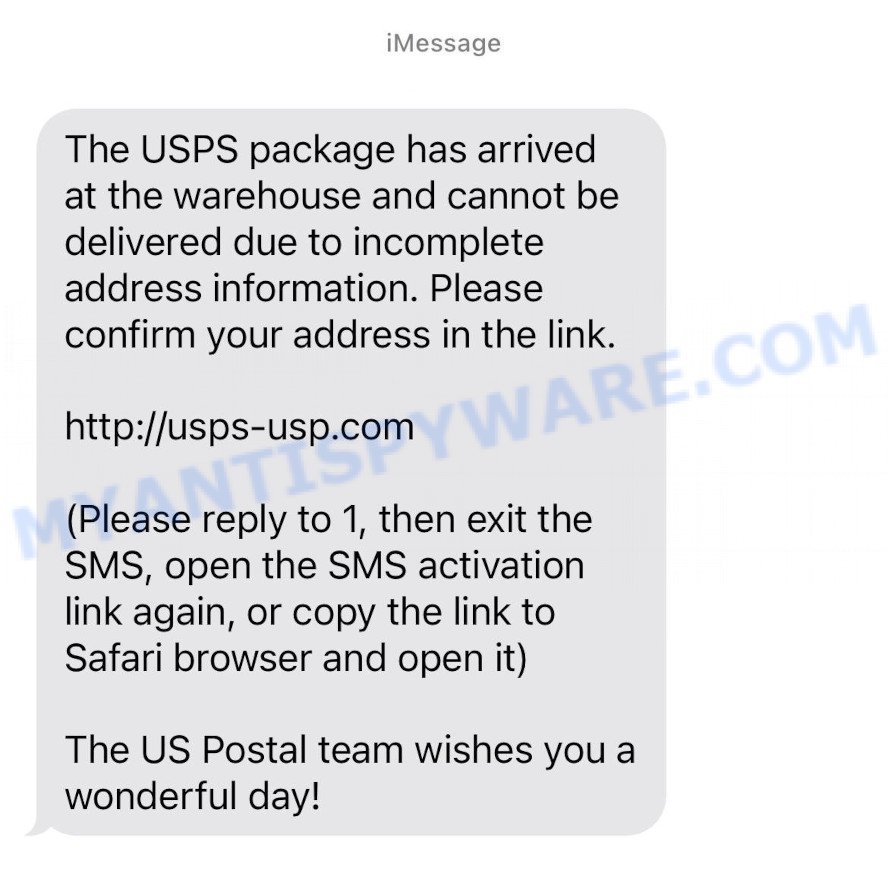 USPS warns if you get this text don’t click on the link