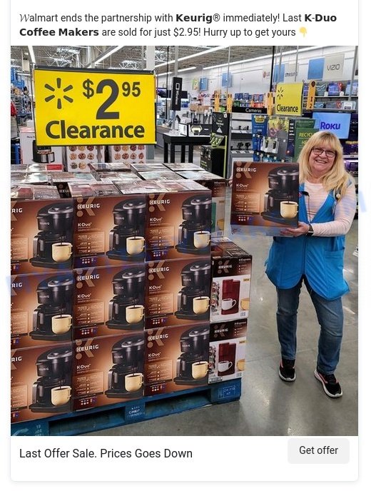 Walmart Clearance Sale Scam facebook ads 1