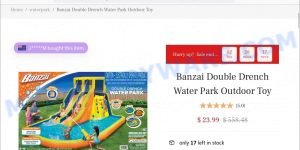 Waterparksale.com Banzai Double Drench Water Park Outdoor Toy Scam