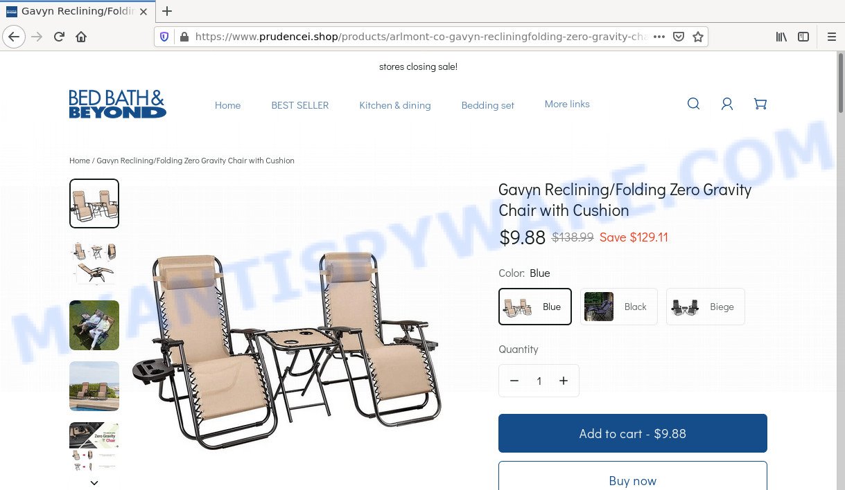 prudencei.shop scam Zero Gravity Chair