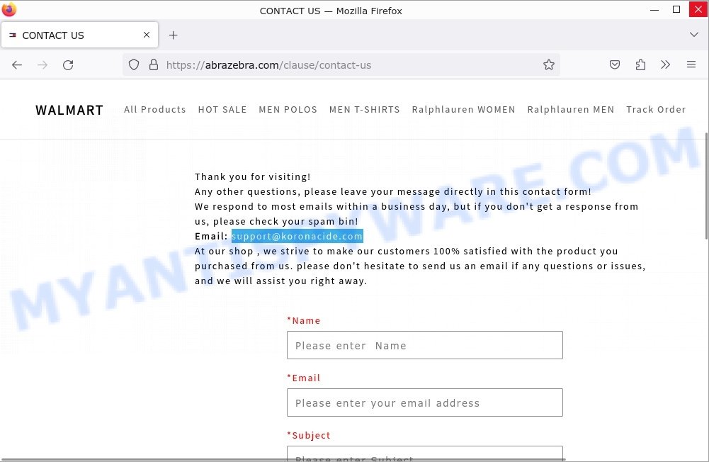 Abrazebra.com scam contacts