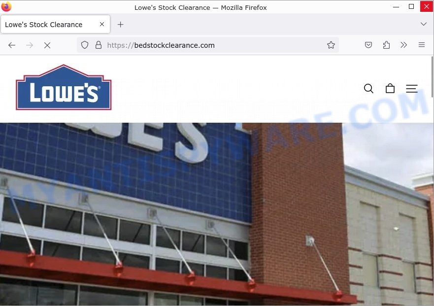Bedstockclearance.com Lowe's Stock Clearance Scam