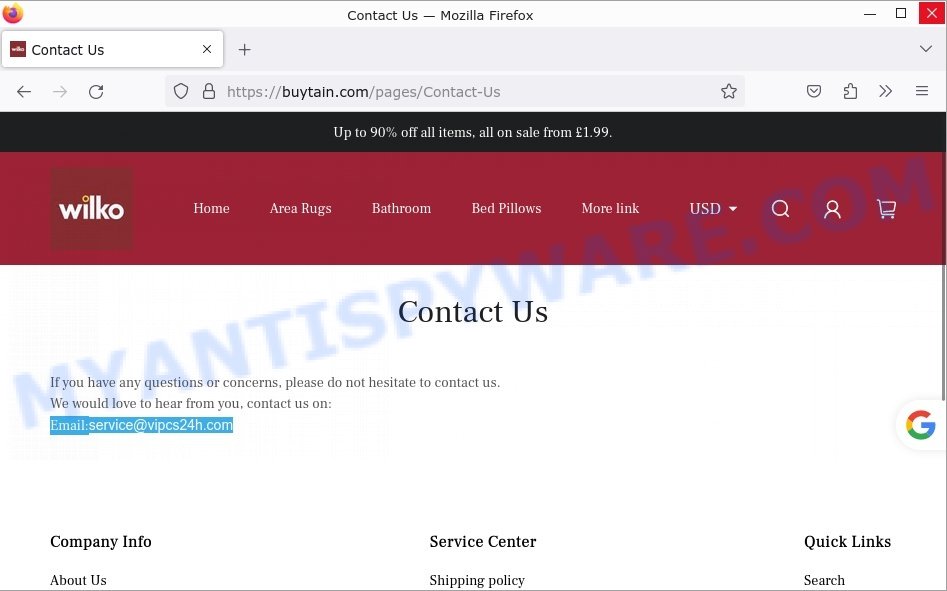 Buytain.com wilko contacts scam