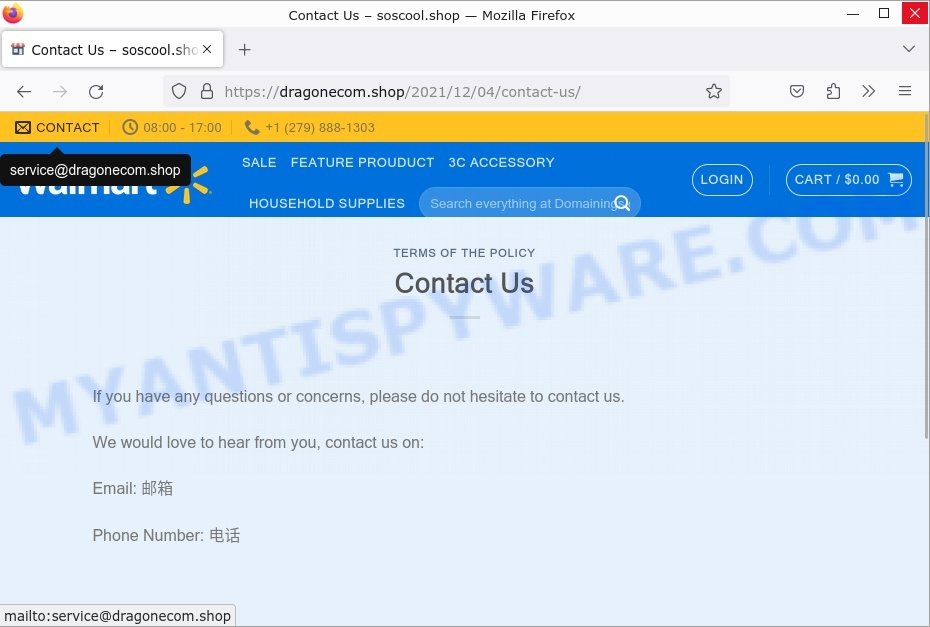 Dragonecom.shop Scam contacts