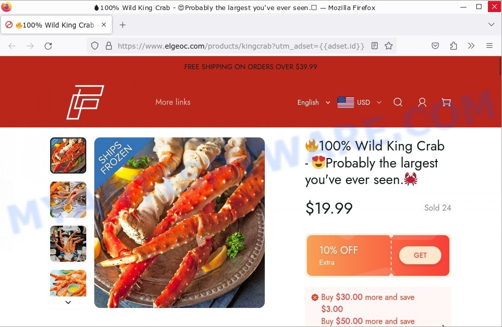 Elgeoc.com Wild King Crab Scam store