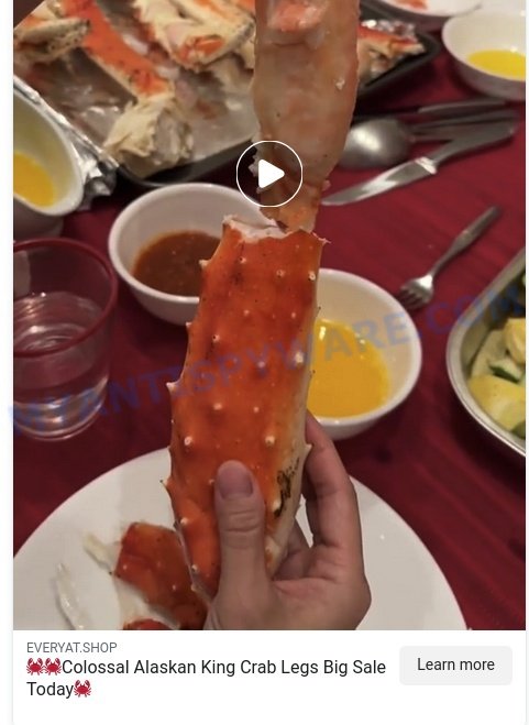 Everyat.shop Wild King Crab Scam shop ad