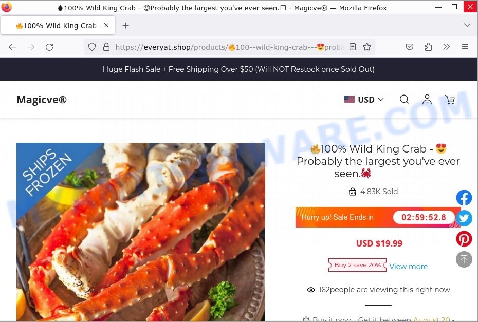 Everyat.shop Wild King Crab Scam shop