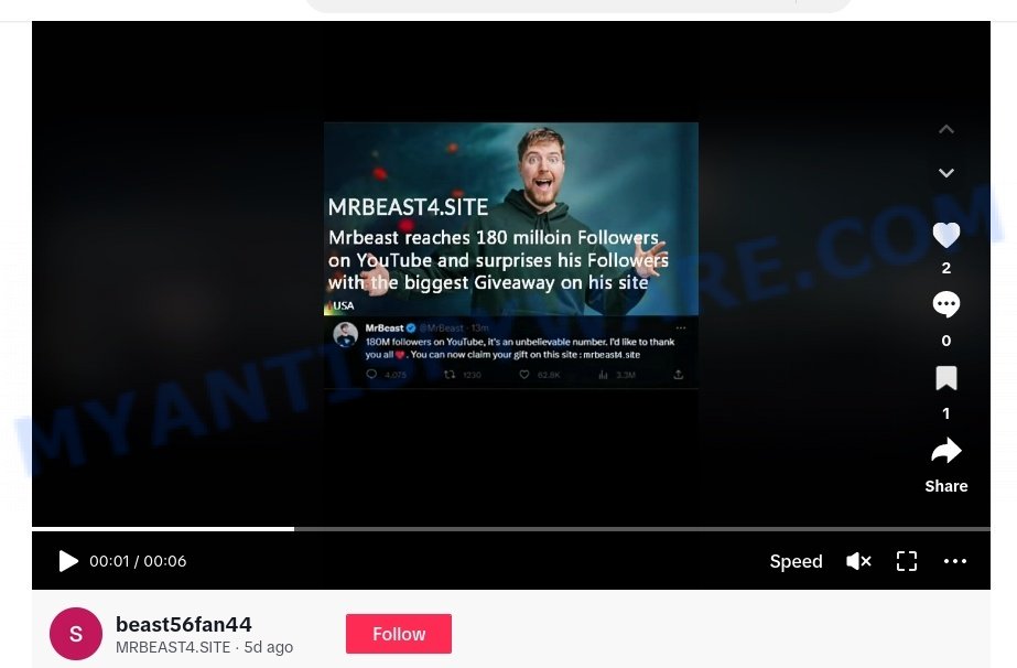 Fake MrBeast Giveaway on TikTok