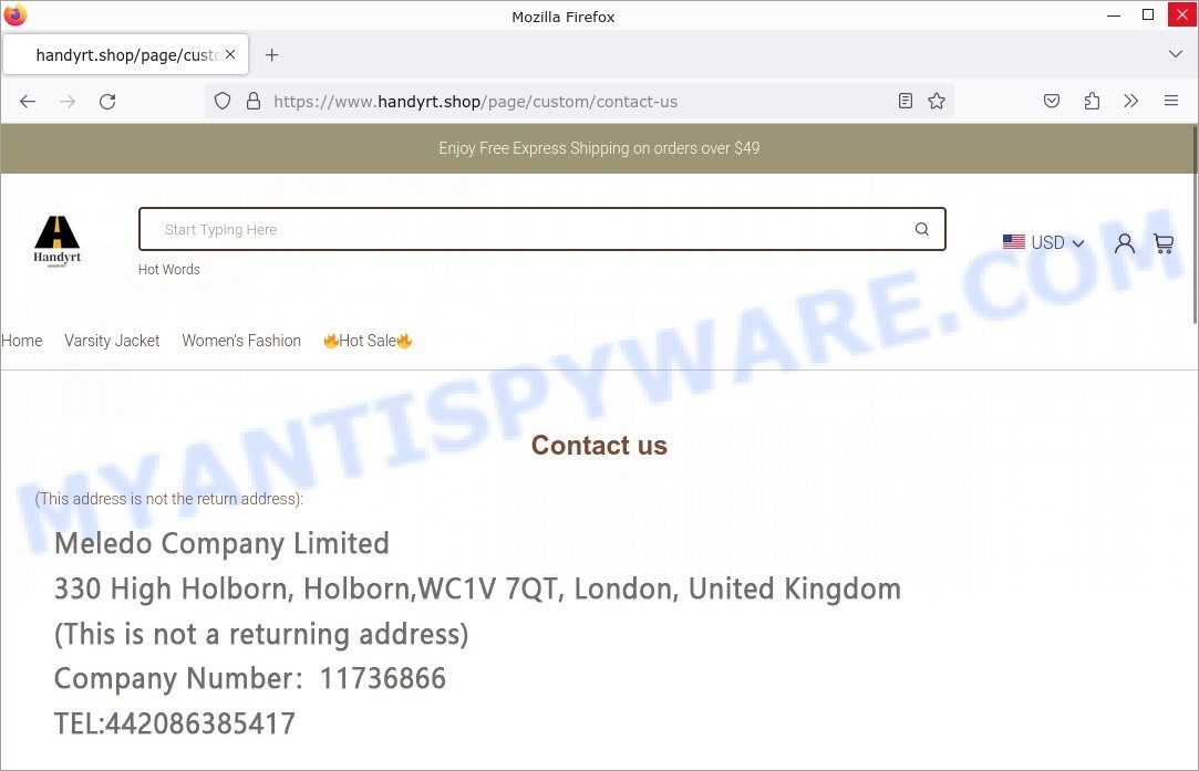 Handyrt.shop Scam contacts