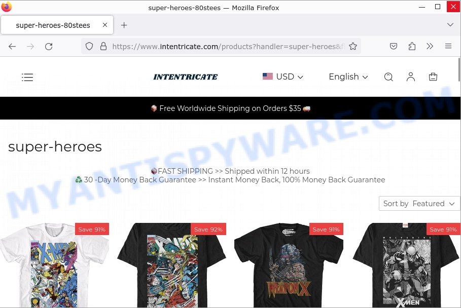 Intentricate.com Scam store