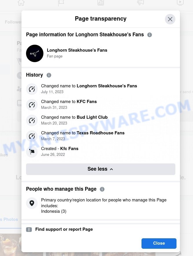 Longhorn Steakhouse Facebook Scam history