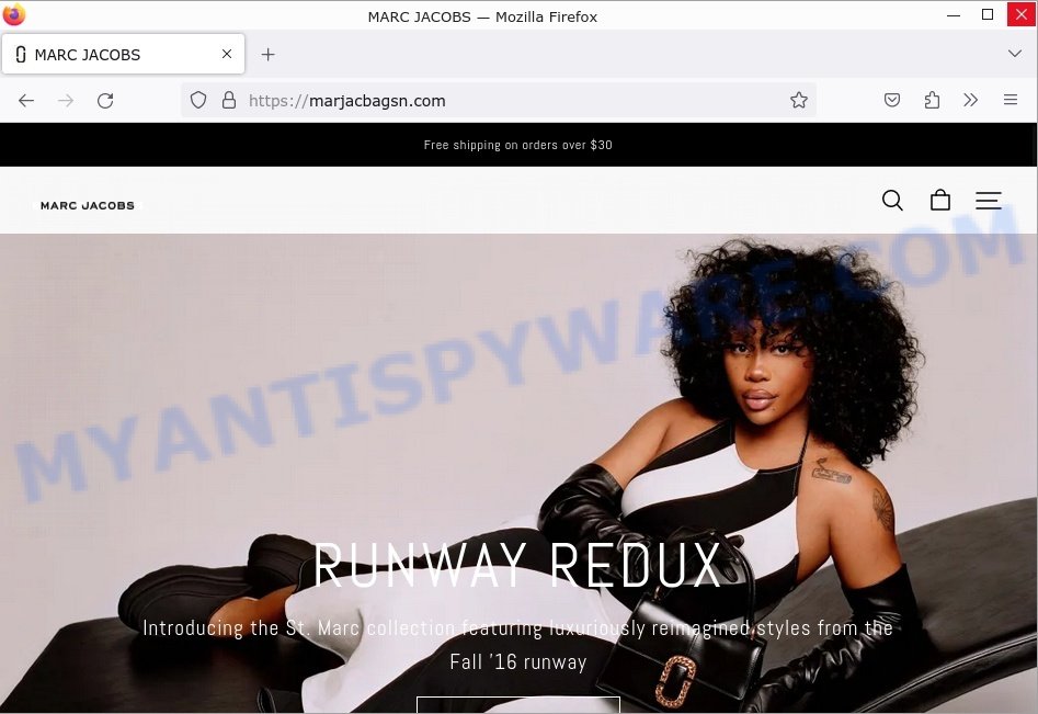 Marjacbagsn.com fake Marc Jacobs shop scam