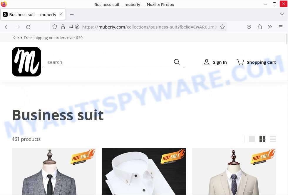 Muberiy.com Business suit Scam store