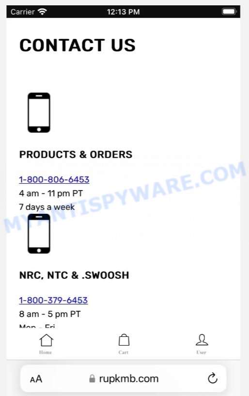 Nike Factory Store Scam contacts
