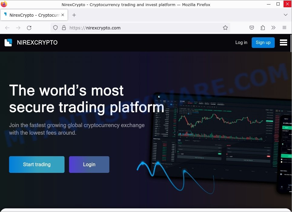 Nirexcrypto.com website
