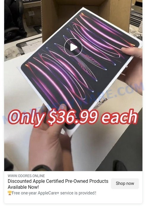 Odores.online scam store ads