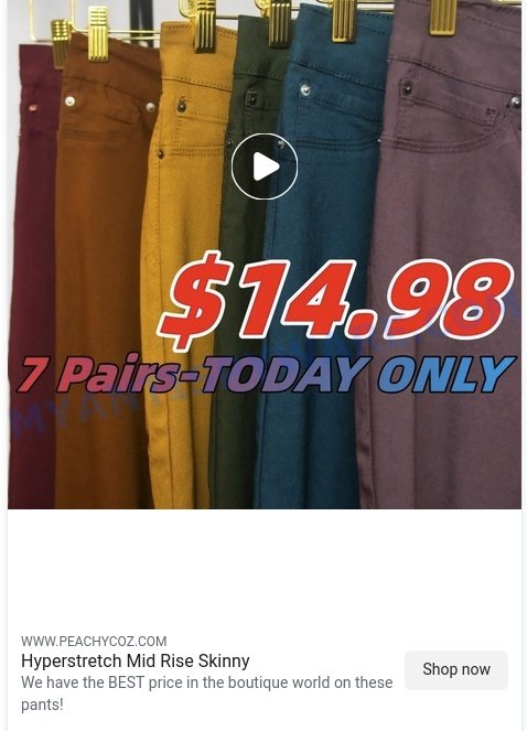 Peachycoz.com Scam store ads