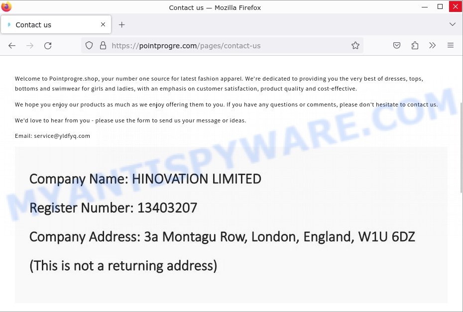 Pointprogre.com scam contacts