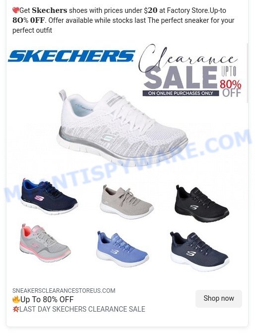 Sneakersclearancestoreus.com Scam ads