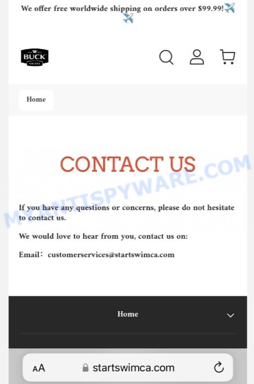 Startswimca.com Buck Knives Clearance Sale Scam contacts