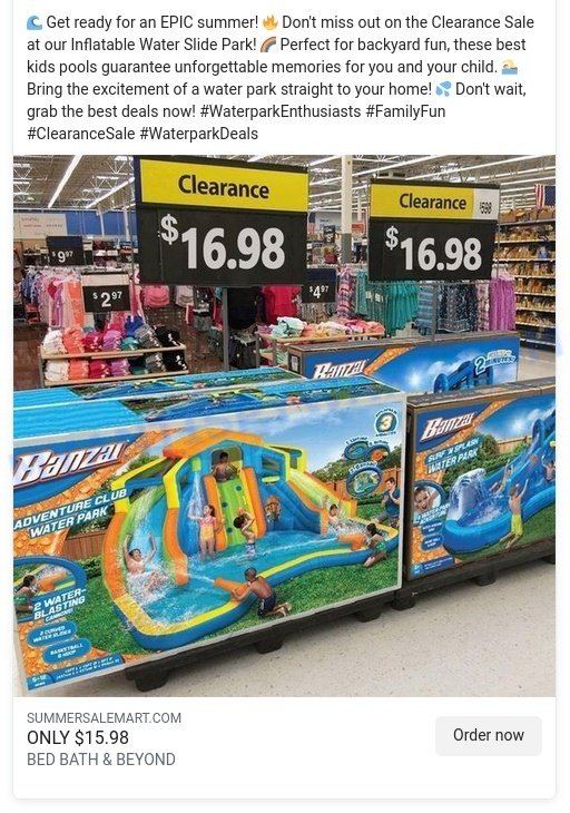 Summersalemart.com BED BATH BEYOND Store facebook ads