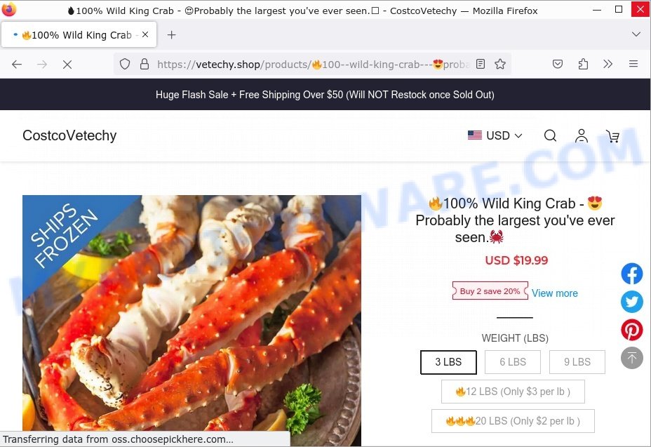 Vetechy.shop King Crab Store scam