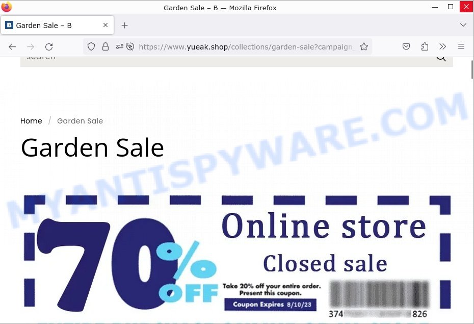 Yueak.shop scam store
