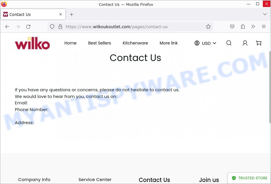 wilkoukoutlet.com scam contacts