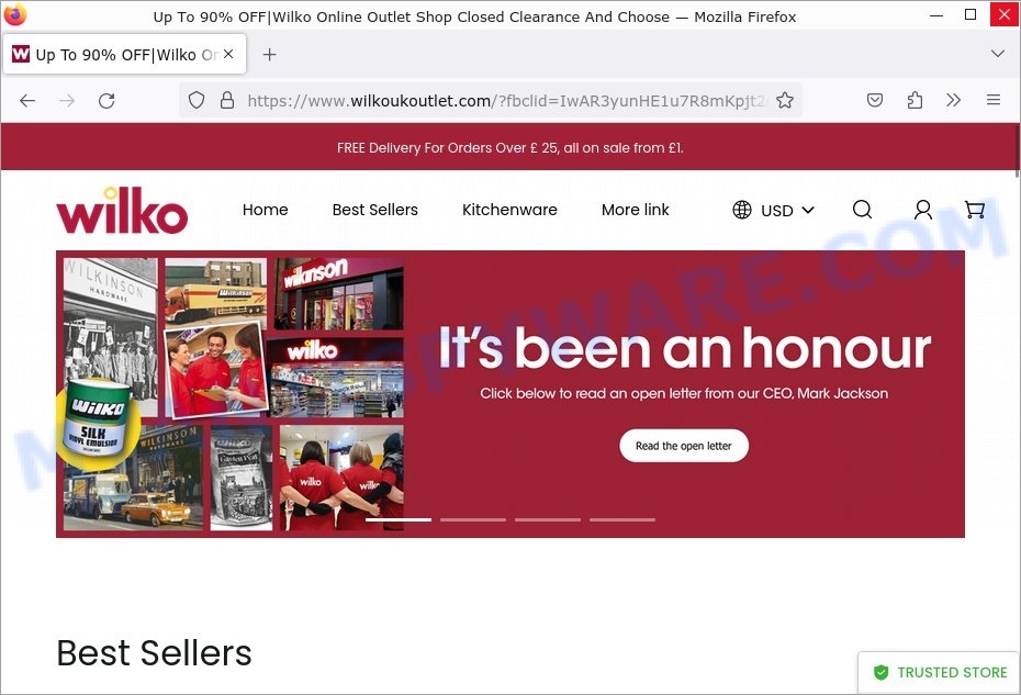 wilkoukoutlet.com scam store