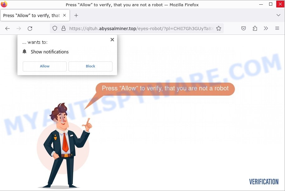 Abyssalminer.top click allow scam