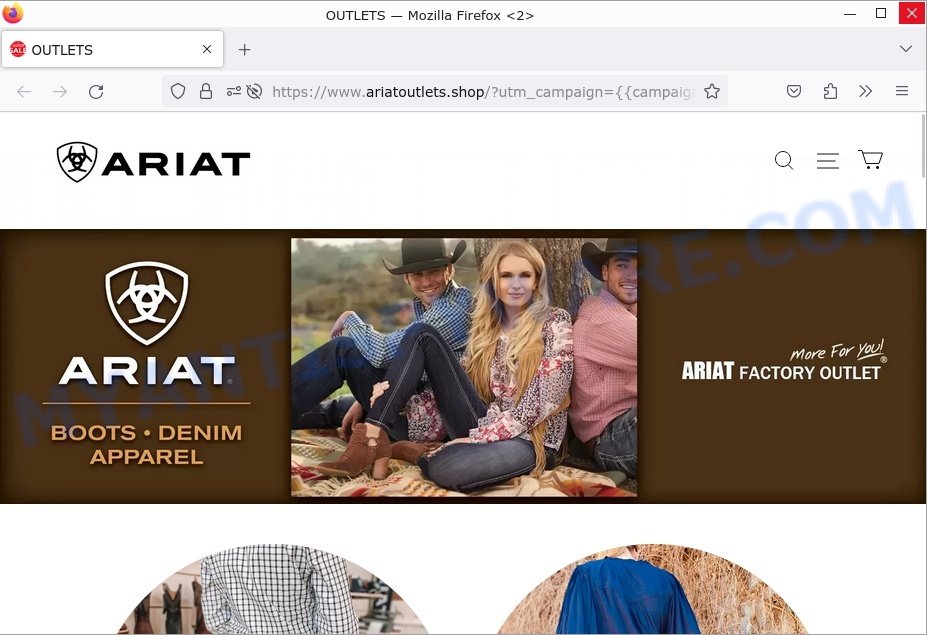 Ariatoutlets.shop Scam store