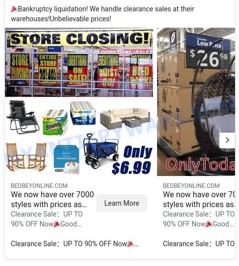 Bedbeyonline.com Closing sale begins Scam ads