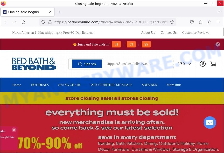Bedbeyonline.com Closing sale begins Scam