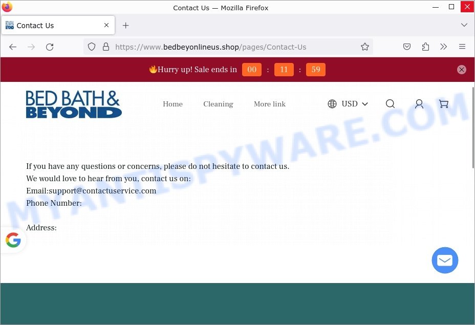 Bedbeyonlineus.shop scam store contacts