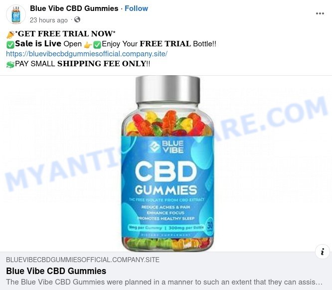 Blue Vibe CBD Gummies facebook postads