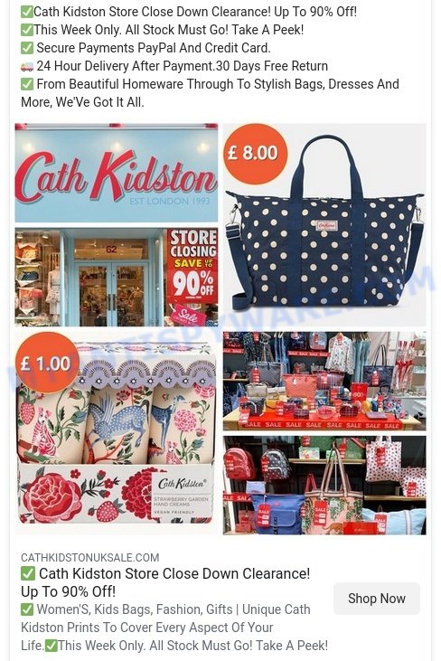 Cathkidstonuksale.com Scam store ads