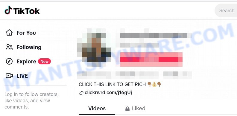 Clickrwrds.com TikTok promo