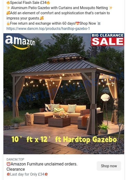 Dancm.Top Scam store ads