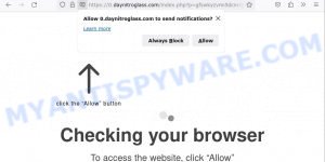 Daynitroglass.com Checking your browser Scam