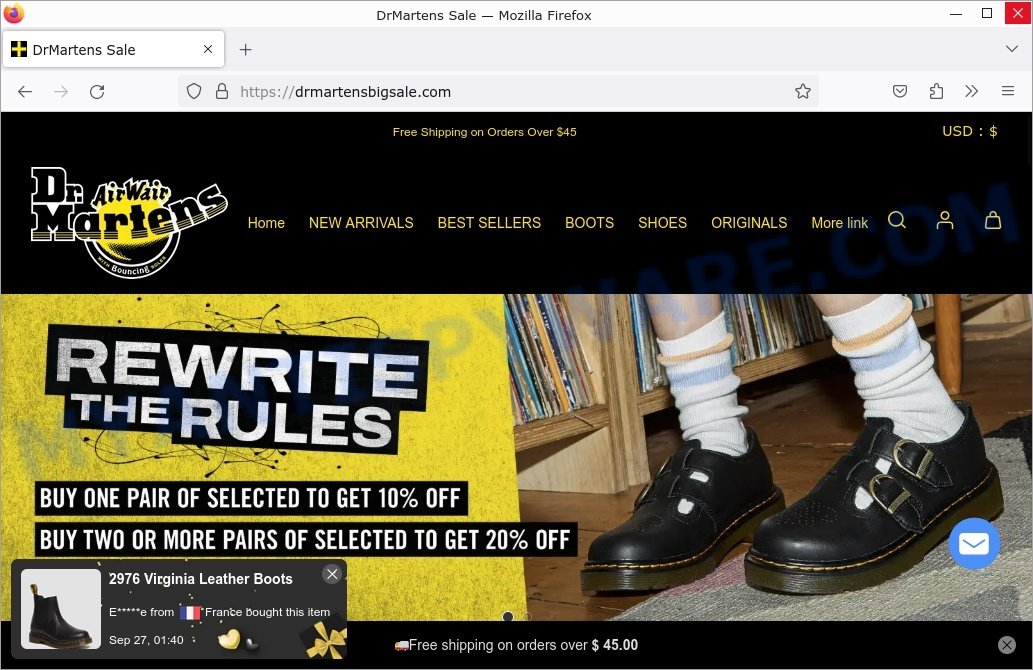 DrMartensBigSale.com scam