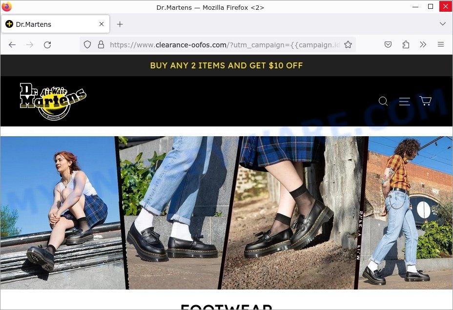Fake Dr. Martens Clearance Scam store