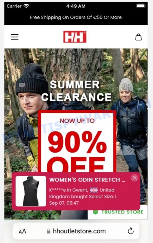 Fake Helly Hansen Clearance Sale Scam store