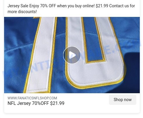 Fanaticsnflshop.com Scam store ads