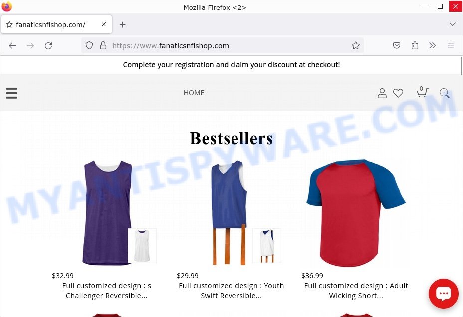 Fanaticsnflshop.com Scam store