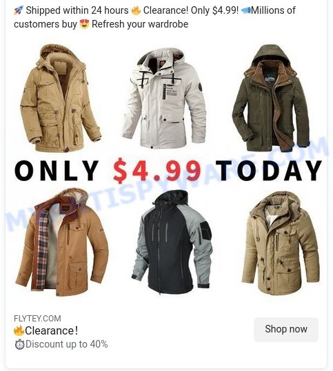 Flytey.com scam store ads