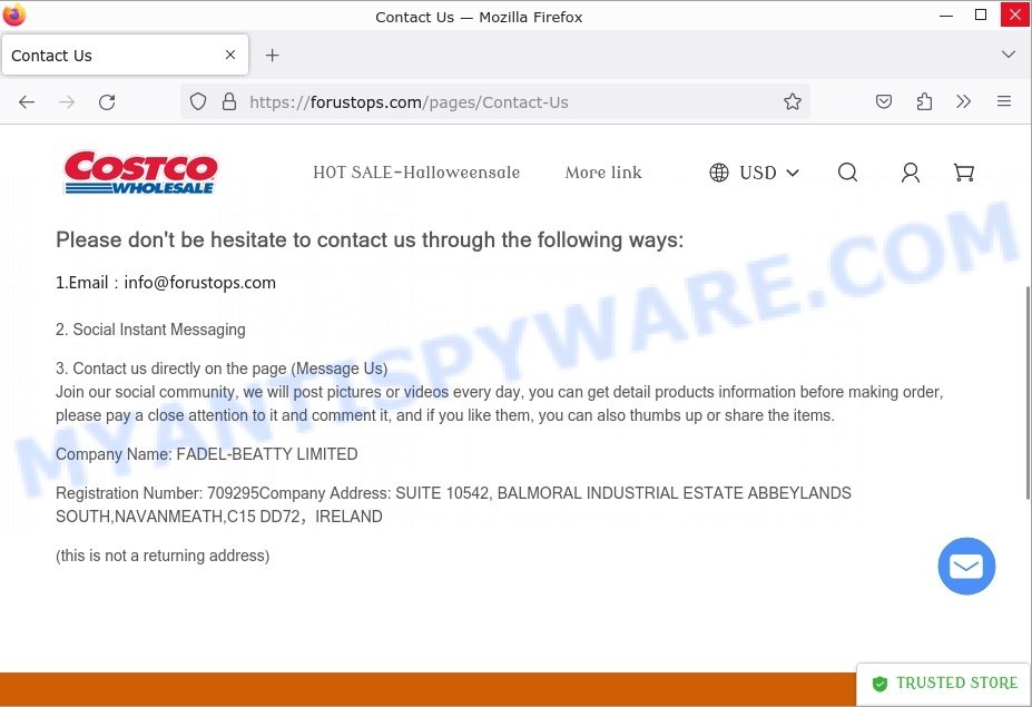 Forustops.com Scam contacts