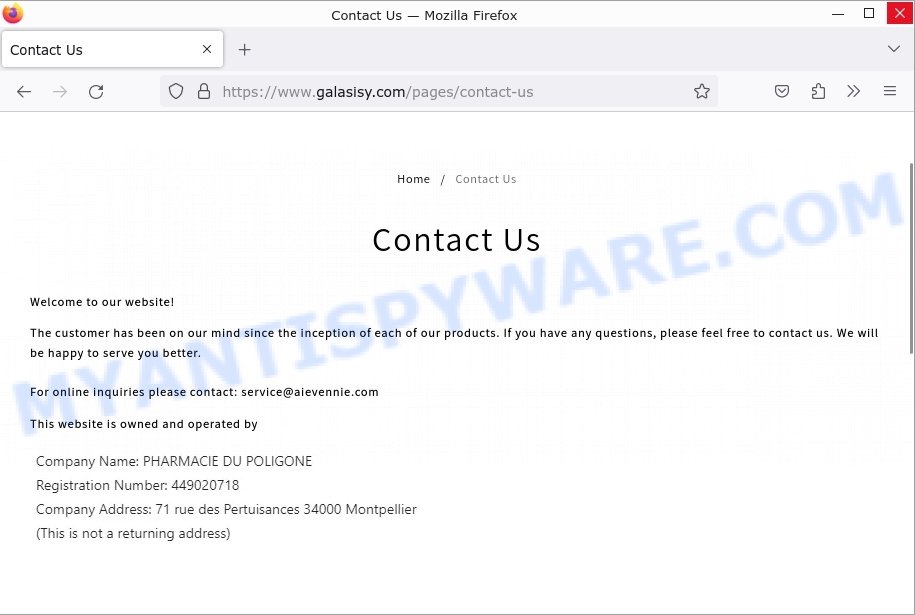 Galasisy.com scam store contacts