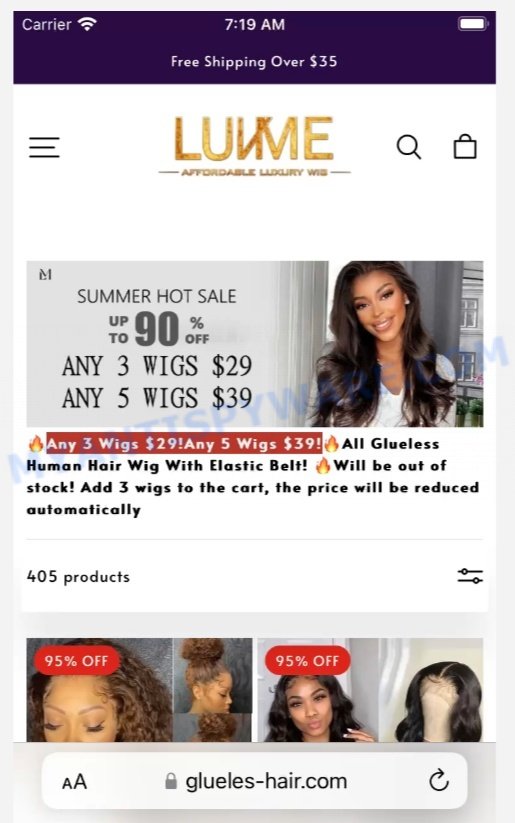 Glueles-Hair.com scam store